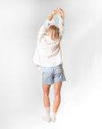Ice Blue Striped - Boyfriend Boxers