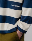 Striped LS Polo - Navy/OW