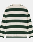 Striped LS Polo - Forest Green/OW