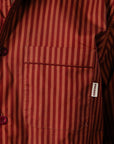 Striped Pyjama Shirt - Red/Orange
