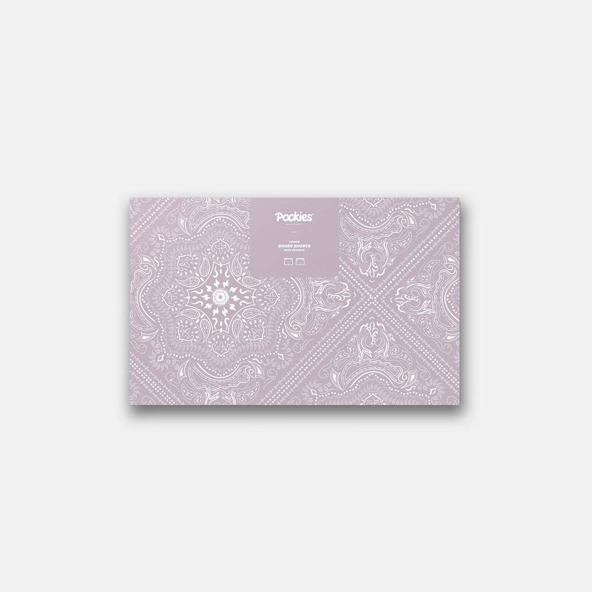 2-Pack Paisley boxer shorts by Pockies in packaging