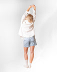 Ice Blue Striped - Boyfriend Boxers