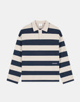 Striped LS Polo - Navy/OW