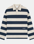 Striped LS Polo - Navy/OW
