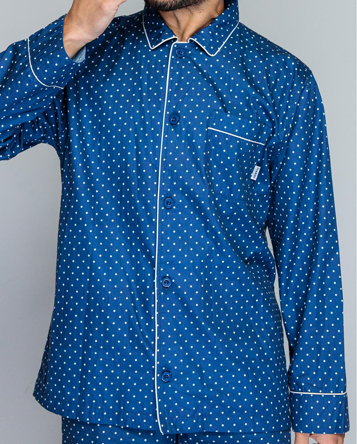 Navy Dots Pyjama Shirt