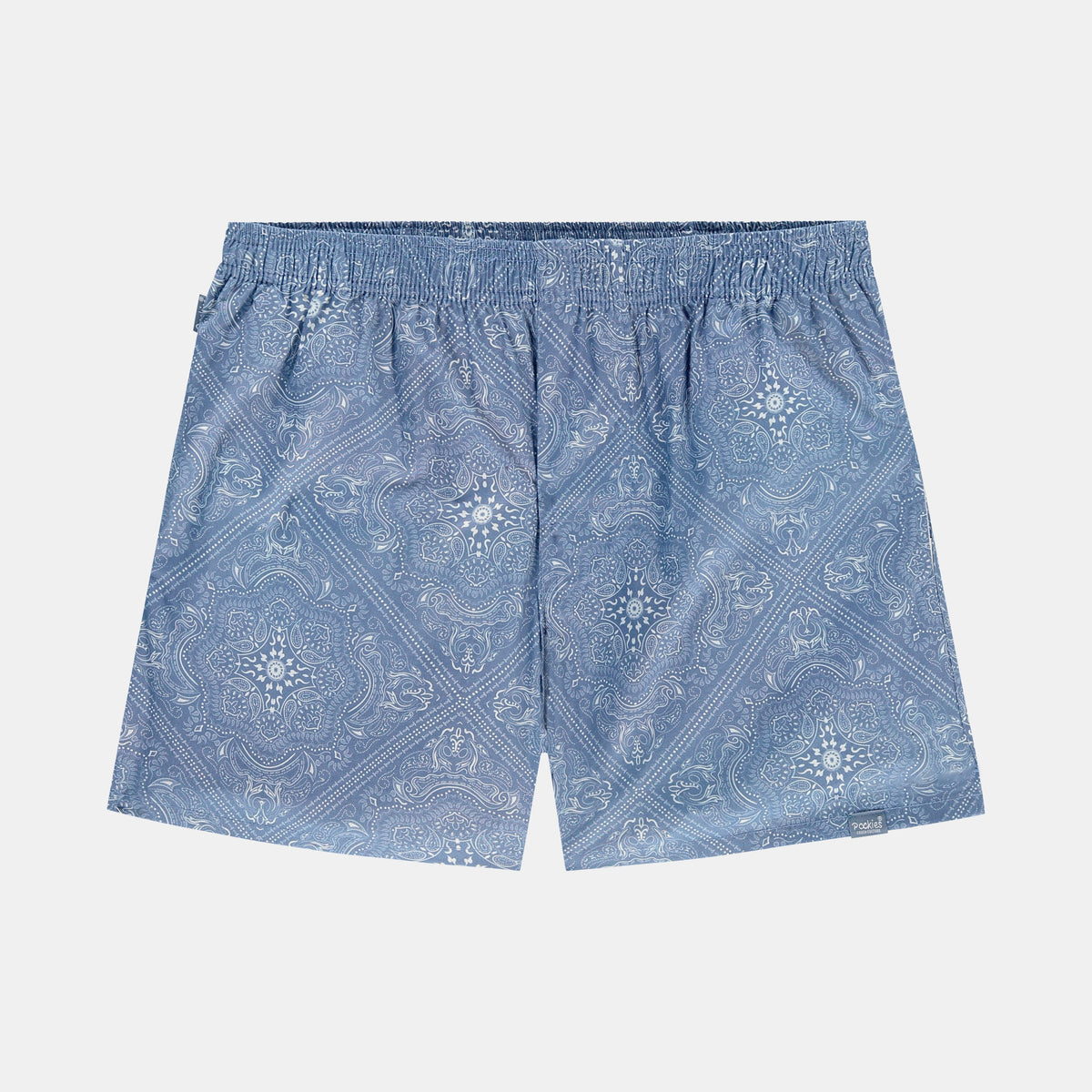 2-Pack Paisley boxer shorts by Pockies, blue Paisley pair, front view